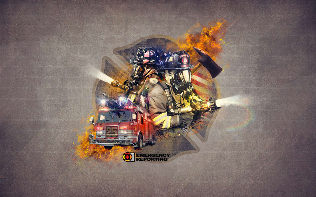 Emergency Reporting Firefighter Wallpaper